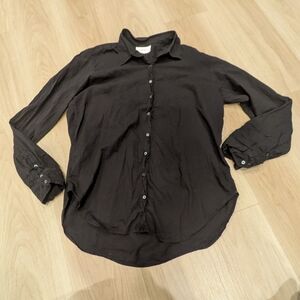 Xirena Long Sleeve Black Cotton Button Down Size S